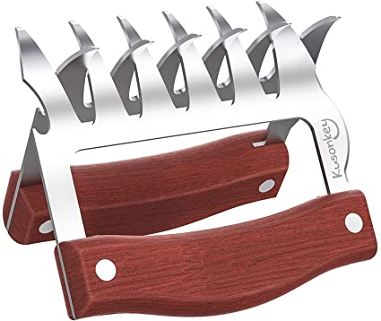 KUSONKEY Meat Claws,Stainless Steel BBQ Meat Shredder,Heat Resistant Meat Shredder Claws for Shredding Handling & Carving Food from Grill Smoker or Crock Pot, for Men,Father,Husband