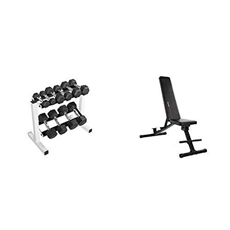 CAP Barbell 150-Pound Dumbbell Set with Rack, Optional Bench, Multiple Options