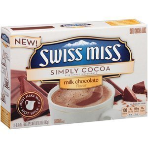 Swiss Miss, Simply Cocoa, Milk Chocolate Hot Cocoa Mix, 8 Count, 6.8oz Box (Pack of 3)