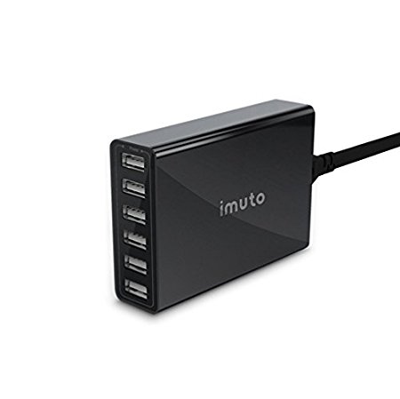 iMuto 50W/10A 6-Port USB Charger Desktop Charging Station Wall Charger for iPhone 6s / 6 / 6 Plus, iPad Air 2 mini, Galaxy S6, Note 5 and More