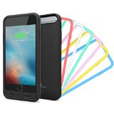 1byone iPhone 6 Battery Case Black Housing with Rainbow Frames 7 Colors - 3100mAh Rechargeable Protective Charging Case iPhone 6 Extended Backup Battery Pack Cover Case Fits ANY VERSION of Apple iPhone 66s aka iPhone 66s Battery Pack  iPhone 6 Power Case  iPhone 66s USB Juice Bank  iPhone 66s Battery Charger 47 Inches 18 Month Warranty