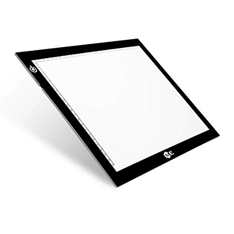 Dimmable A4 LED Tracer Light Box Slim Light Pad, ME456 USB Power Drawing Copy Board Tattoo Tracing LED Light Table for Artists Designing, Animation, Sketching, Stenciling (Black)
