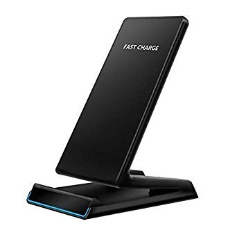 Fast Wireless Charger, Qi Certified Charger Wireless Charging Stand for iPhone X/XS/ XR/XS Max/8/8 Plus, Samsung, Galaxy S9 S9  S8 S8  Note8 S7Edge S6Edge  and All Qi-Enabled Device (not Included Adapter)