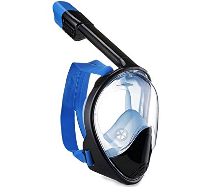 iRunzo Free Breathe Full Face Snorkel Mask Seaview 180° Top Dry Anti-leak Anti-fog for Men Women Adults Youth Surface Diving Goggles Swimming Kits Scuba Gear