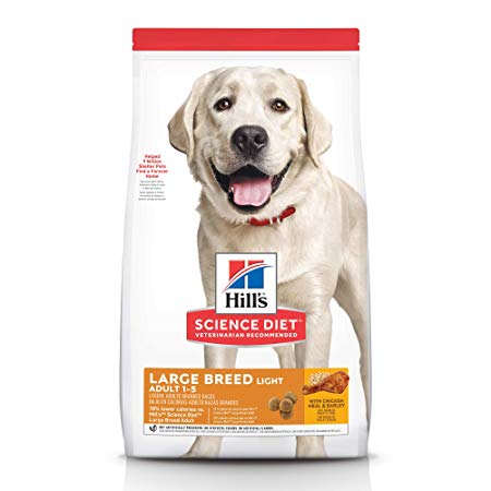 Hill's Science Diet Dry Dog Food, Adult, Large Breeds, Light for Weight Management, Chicken Meal & Barley Recipe