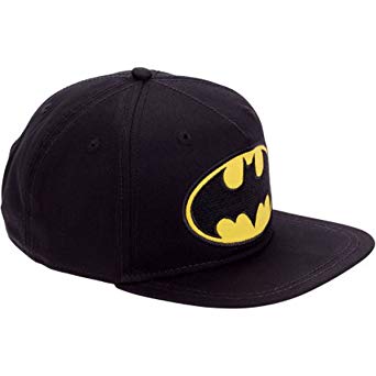 Batman Logo Boys Flat Bill Snap Back Baseball Hat, Youth