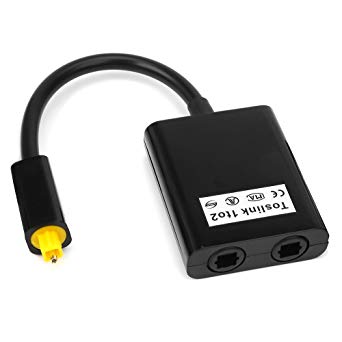 MOBOREST Fiber Optic Audio Cable 1 in 2 Out,2port Toslink Digital Optical Audio Splitter Adapter, Ideal for Connecting Your CD Player Digital Audio Source to Both of Your Receiver and Recorder;