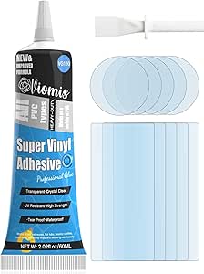 Pool Liner Patch Repair Kit | Transparent Air Mattress Patch Kit | Inflatable Patch Repair Kit for Swimming Ring, Air Mattress, Bounce House, Hot Tub, Inflatables, Tent | PVC Glue (60ml 1Pack)