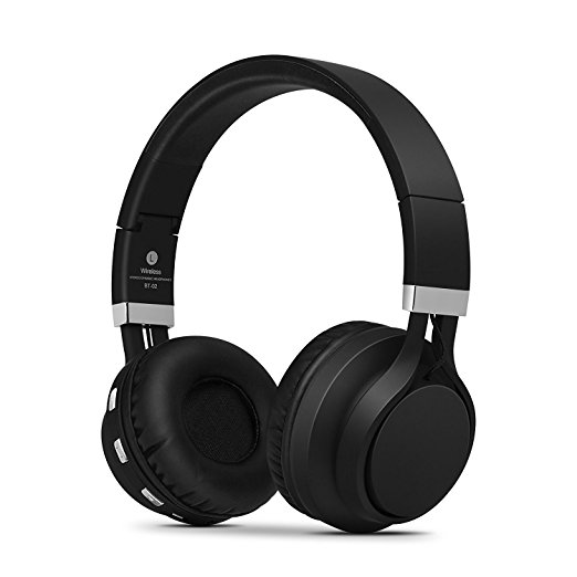 Kanen BT02 Foldable Stereo Wireless Bluetooth Headphones Headset Over Ear Headphones With Microphone Black