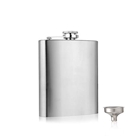 Menghao 7oz Food Grade Steel Stainless Hip Flask Silver Free Funnel Liquor Drinking of Alcohol Whiskey Gift for Men