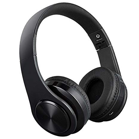 BT Headphones Over Ear, V4.2 Hi-Fi Stereo Wireless Headset, Foldable Soft Memory-Protein Earmuffs, Waterproof HD Stereo Sound Earphones with Mic,9 Hours Battery Noise Cancelling Headsets