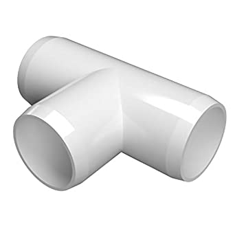 FORMUFIT F012TEE-WH-10 Tee PVC Fitting, Furniture Grade, 1/2" Size, White (Pack of 10)