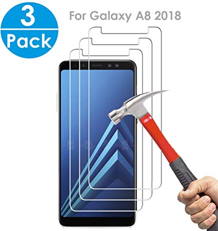 SEGMOI 3Pack Samsung Galaxy A8 2018 Tempered Glass Screen Protector 9H Hardness HD Clear Film with Retail Gift Package for Samsung Galaxy A8 2018