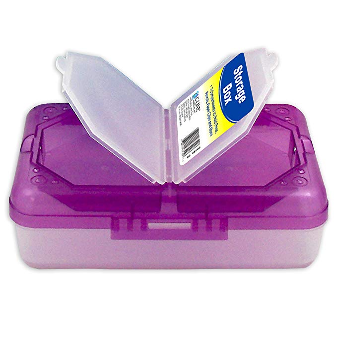 C-Line Poly 3-Compartment Storage Box with Snap Lid, 1 Storage Box, Color May Vary (48500)