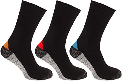 Mens Self-Heating Work Socks With Tourmaline Mineral Sole (Pack Of 3)