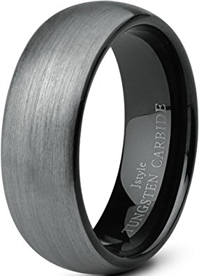 Jstyle Jewelry Tungsten Rings for Men Wedding Band Black Ring 8mm Size 7-14