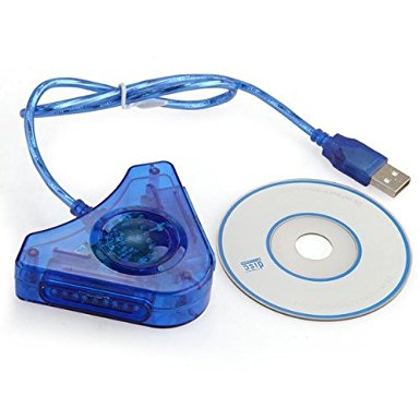 BLUE PS2 CONTROLLER to PC USB ADAPTER CONVERTER FOR Sony Playstation PS2