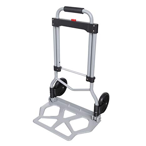 Portable Heavy Duty Folding Hand Truck Luggage Cart Large Capacity, Industrial/Travel/Shopping (220 lbs)
