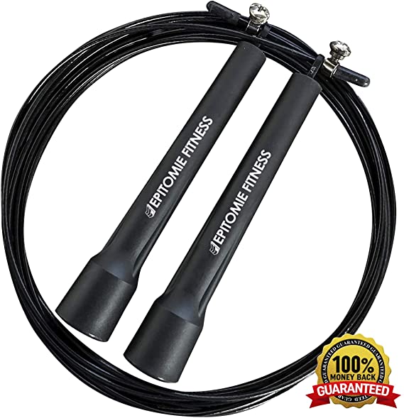 Speed Jump Rope – Extra-Fast Premium Jumping Rope for Fitness - Adjustable Skipping Rope with Metal Handles & Cable