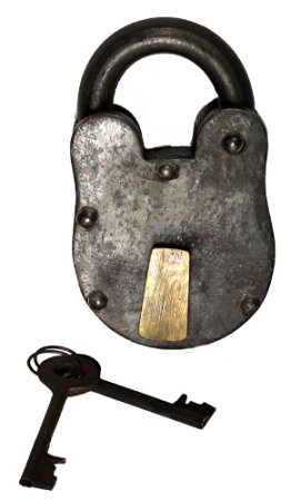 Bombayjewel Antique Replica Padlock with Key, 5-Inch