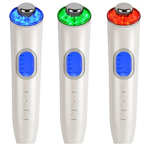 5 in 1 Phototherapy/Lonotherapy LED Ion Skin renewal Photon Galvanic Rejuvenation System Device Tightening Acne For Your Skin by AoStyle