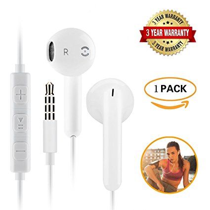 Apple earphones Ancoki,Earbuds, Stereo Headphones and Noise Isolating headset , Mic and Remote Control for Apple iPhone iPod iPad Samsung Galaxy LG HTC (1 PACK)