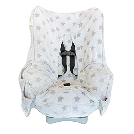 Niko Easy Wash Children's Car Seat Cover & Liner - Star Minky - Perfect for Cooler Weather-Universal Fit -Crash Tested -Waterproof SEAT Bottom -Mess Protection -Easy to Clean - Machine Washable