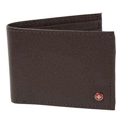 Alpine Swiss Mens Leather Flipout ID Wallet Bifold Trifold Hybrid