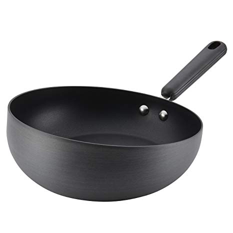 Circulon Classic Hard-Anodized Nonstick Toss & Turn Pan, 10.5-Inch, Gray