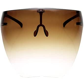 zeroUV - Protective Face Shield Full Cover Visor Glasses/Sunglasses (Anti-Fog/Blue Light Filter) (Amber/Fade)