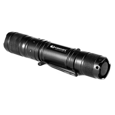 Kamisafe KM-MN30 Cree Q5 Handheld LED Pocket Flashlight Torch Waterproof 18650 Tactical Flashlight with Clip (Black)