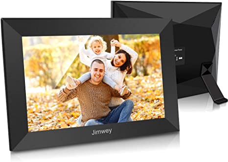 Jimwey 10 Inch 16GB WiFi Digital Picture Frame, Share Photos & Small Videos from Anywhere via App, 1080P IPS Touch Screen HD Display Smart Electronic Picture Frame, Share Moments Instantly