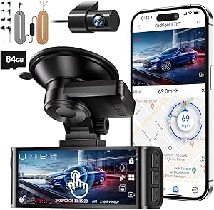 REDTIGER 4K Dash Cam Front and Rear F7NT with Multi-Size Hardwire Kit with Dual Indicator Light