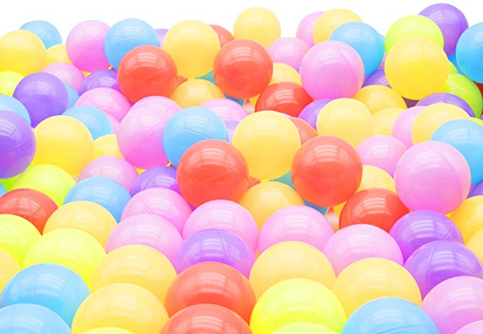Trendbox 100 Ball - 6 Colors Pit Balls Non-Toxic Free BPA Soft Plastic Balls for Ball Pit Play Tent Baby Playhouse Pool Birthday Party Decoration
