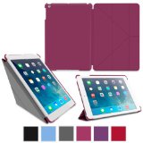 roocase iPad Air Case - Slim Shell Origami Folio Case Smart Cover for Apple iPad Air 1 2013 5th Generation Previous Model - Auto SleepWake Feature MAGENTA
