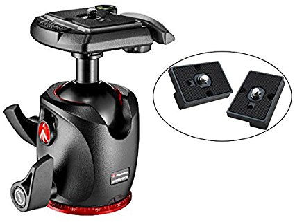 Manfrotto XPRO Magnesium Ball Head with Two Ivation Replacement Quick Release Plates for the RC2 Rapid Connect Adapter