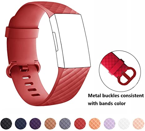 DB Replacement Bands Compatible for Fitbit Charge 3 & Charge 3 SE, Classic & Special Edition Adjustable Sport Wristbands Large & Small for Women Men