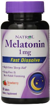 Natrol Melatonin 1mg Fast Dissolve Tablets Strawberry 90-Count