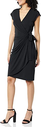 Amazon Essentials Women's Classic Cap Sleeve Wrap Dress (Available in Plus Size)