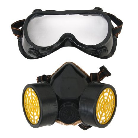 Industrial Gas Chemical Anti-Dust Paint Respirator Mask   Glasses Goggles
