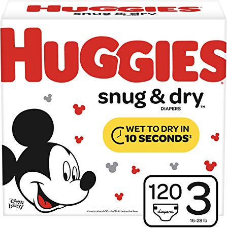 Huggies Snug & Dry Baby Diapers, Size 3, 120 Ct