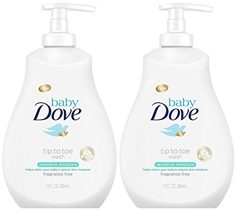 Dove Baby Tip To Toe Wash 13 Ounce Sensitive Pump (384ml) (2 Pack)