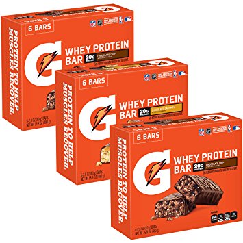 Gatorade Whey Protein Recover Bars, Variety Pack, 2.8 oz bars (18 Count)