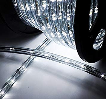 LEISURELIFE Waterproof LED Rope Lights Outdoor, Clod White, 150FT / 45M, 1620 Lights