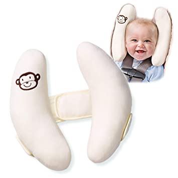 Adjustable Travel Pillow for Kids Toddler, Portable Head Support for Car Seats for Newborn, Head Support Pillow for Baby, Headrest Pillows for Cars, Rest Baby's Head Comfortably in Any Position