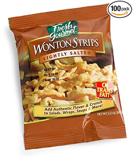 Fresh Gourmet Wonton Strips, 0.5-Ounce Bags (Pack of 100)