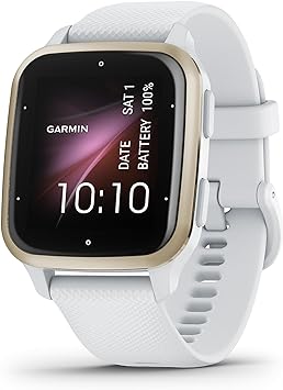 Garmin Venu® Sq 2 GPS Smartwatch, All-Day Health Monitoring, Long-Lasting Battery Life, AMOLED Display, Cream Gold and White (Renewed)