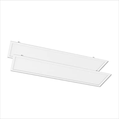 (2 Pack) 1x4 FT 20W LED Flat Ceiling Panel Fixture Light 0-10V Dimmable 5000K Daylight - UL, DLC Certified, 5 Years Warranty