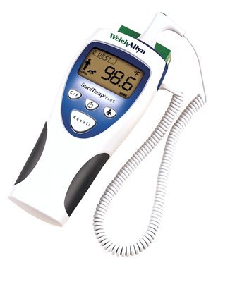 Welch Allyn 01692-300 SureTemp Plus 692 Electronic Thermometer with Wall Mount, Security System with ID Location Field, 9' Cord and Oral Probe with Probe Well