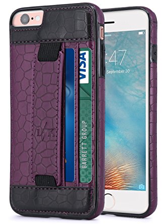 LK iPhone 6s Case, [Slim Wallet] Luxury PU Leather Flip Protective Case Cover with Card Slots & Stand For Apple iPhone 6s / 6 , Purple / Black